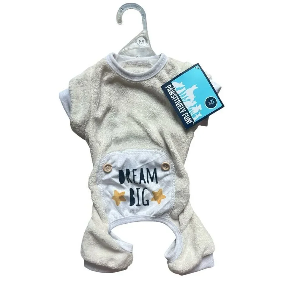 NWT Pawsitively Awesome Dog Dream Big Velour Pajamas Shirt - Sz M 11-13 “